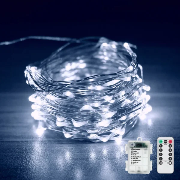 Guirlande lumineuse LED 5m 10m 20m, 8 Modes, télécommande, éclairage féerique pour noël, mariage, fête de vacances, décor DIY