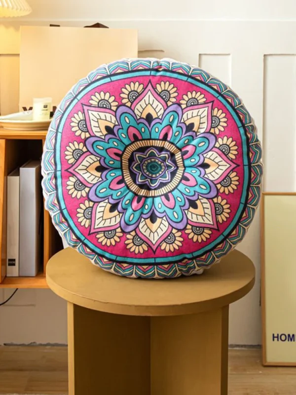 Coussin de chaise rond géométrique en coton et chanvre, pour usage domestique, tapis bouffant de Style ethnique, Tatami, coussin de siège de méditation confortable - Image 3