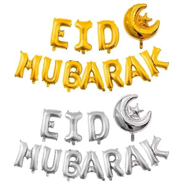 Ballon de bannière Eid Mubarak, décoration du Ramadan 2025 pour la maison, bannière du Ramadan Kareem, décor de fête musulmane islamique, cadeaux Eid Al Adha - Image 2