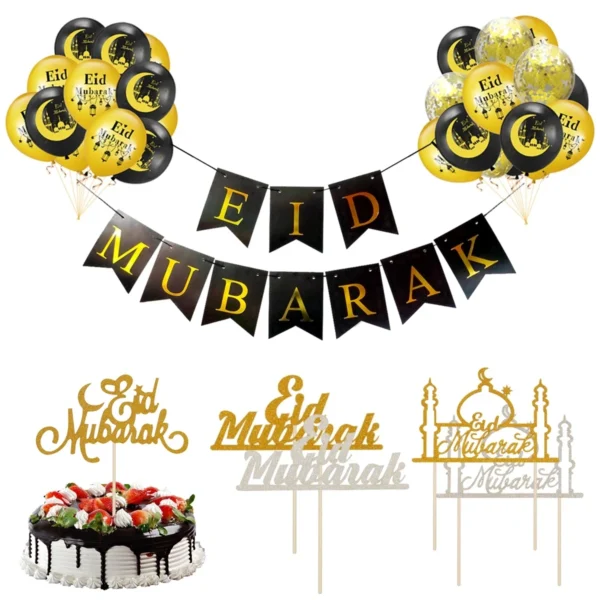 Ballon de bannière Eid Mubarak, décoration du Ramadan 2025 pour la maison, bannière du Ramadan Kareem, décor de fête musulmane islamique, cadeaux Eid Al Adha - Image 6
