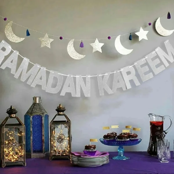 Ballon de bannière Eid Mubarak, décoration du Ramadan 2025 pour la maison, bannière du Ramadan Kareem, décor de fête musulmane islamique, cadeaux Eid Al Adha - Image 4