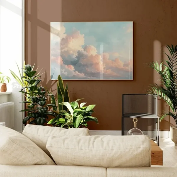 Affiche de nuage Pastel Vintage, beau paysage de ciel, peinture sur toile, Art Mural abstrait pour pépinière, salon, décoration murale de maison - Image 6