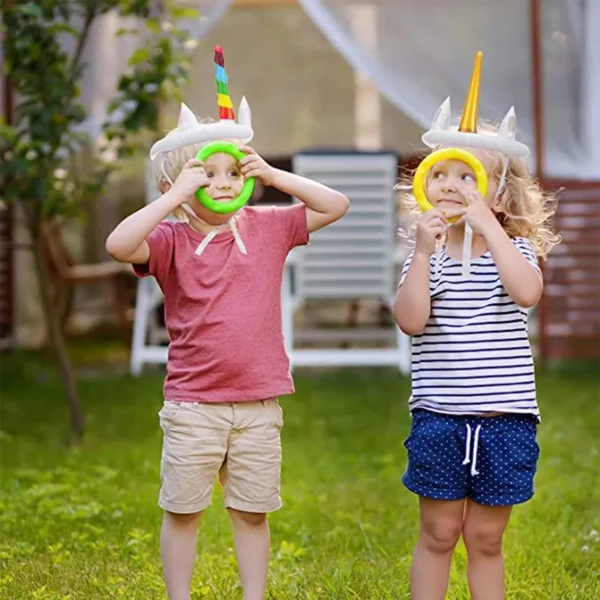 Jeu de lancer de fête licorne en plein air, jouets de piscine flottants, cadeaux gonflables pour fête d'anniversaire pour enfants, Sport aquatique, décoration de fête sur la plage - Image 7