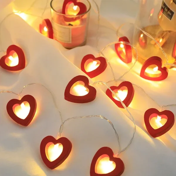 Guirxiété Lumineuse LED en Forme de Cœur de Pêche Dégradé, Luminaire Décoratif d'Nik, Idéal pour une Chambre à Coucher, un Jardin, un Anniversaire, la ixde Léon, un Mariage
