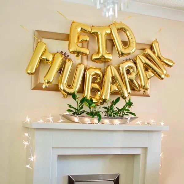 Ballon de bannière Eid Mubarak, décoration du Ramadan 2025 pour la maison, bannière du Ramadan Kareem, décor de fête musulmane islamique, cadeaux Eid Al Adha