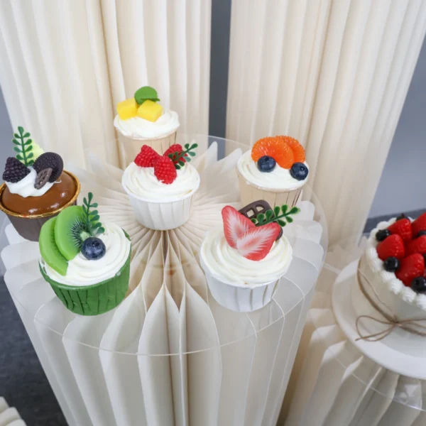 Toile de fond de mariage en papier accent d'abeille pliant, décor de fête d'anniversaire, décor de bricolage, table à dessert, support à gâteau, décor de douche de bébé, décor de Ramadan - Image 5