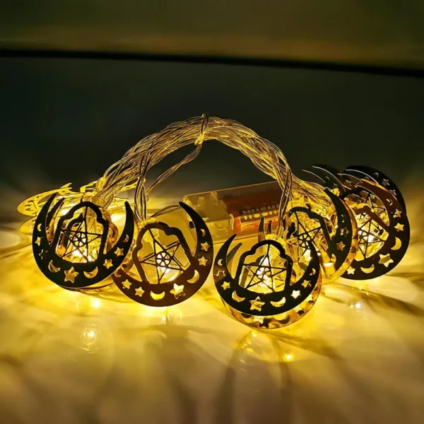 Eid Mubarak Moon Star Light String Ramadan décoration 2025 pour la maison musulmane Islam Party Decor Ramadan Guirlande lumière Al-Fitr cadeaux - Image 6