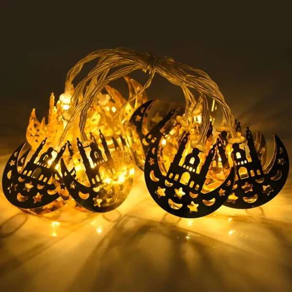 Guirlande lumineuse Led en plastique pour décoration du Ramadan Kareem Eid Mubarak, fournitures de fête du Festival al-fitr Eid - Image 3