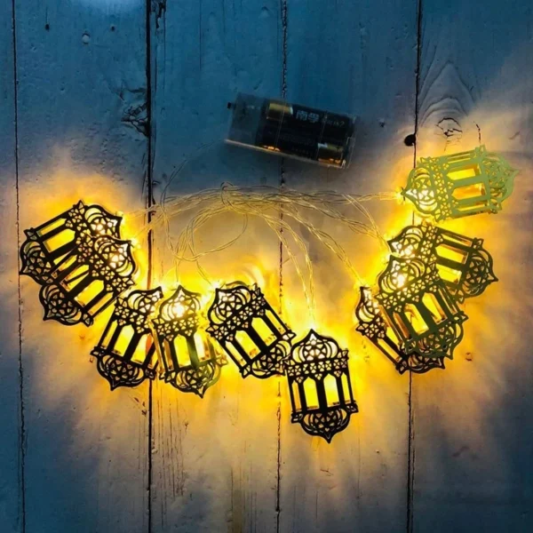 Eid Mubarak Moon Star Light String Ramadan décoration 2025 pour la maison musulmane Islam Party Decor Ramadan Guirlande lumière Al-Fitr cadeaux - Image 7