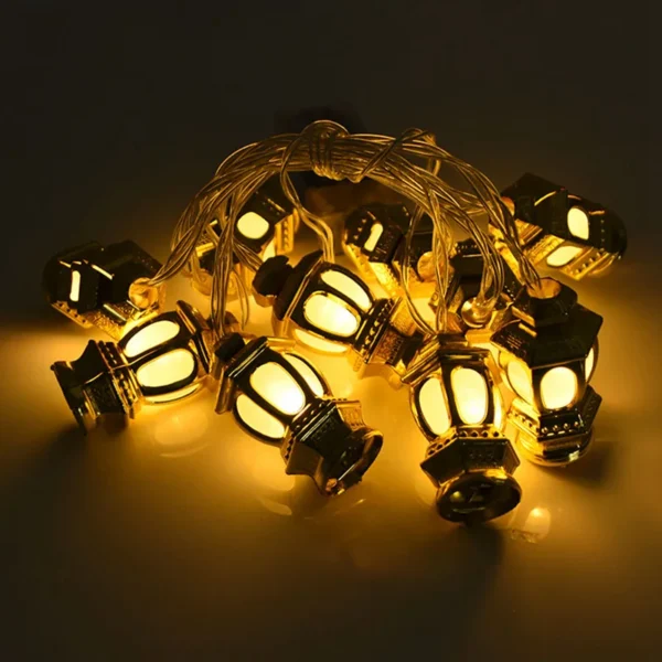 Guirlande lumineuse Led en plastique pour décoration du Ramadan Kareem Eid Mubarak, fournitures de fête du Festival al-fitr Eid