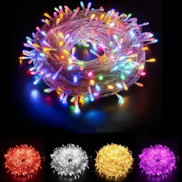 10M 100LED s LED chaîne lumière AC 220V 110V feston lampes étanche extérieur guirlande fête vacances noël mariage décoration