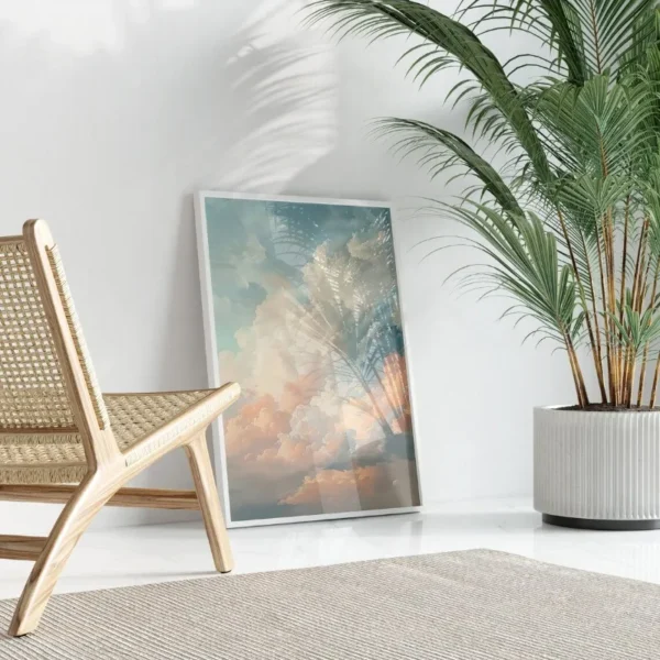 Affiche de nuage Pastel Vintage, beau paysage de ciel, peinture sur toile, Art Mural abstrait pour pépinière, salon, décoration murale de maison - Image 4