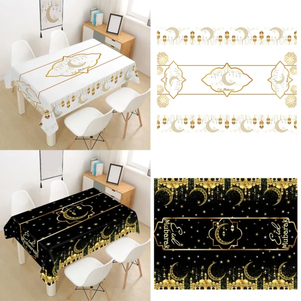 Chemin de table Eid Mubarak, nappes Ramadan Kareem, décoration pour la maison, fête musulmane islamique, cadeaux Eid Al Adha, 2025 - Image 3