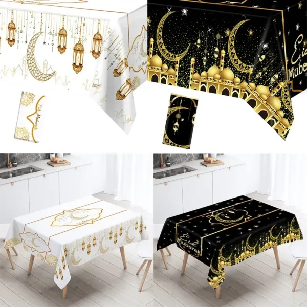 Nappe Eid Mubarak, décoration du Ramadan pour la maison, décor de fête musulmane islamique, fournitures de table du Ramadan, cadeau Eid Al Adha, 2025 - Image 3