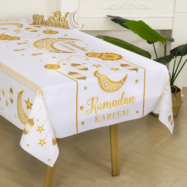 Nappe Eid Mubarak, décoration du Ramadan pour la maison, décor de fête musulmane islamique, fournitures de table du Ramadan, cadeau Eid Al Adha, 2025 - Image 4