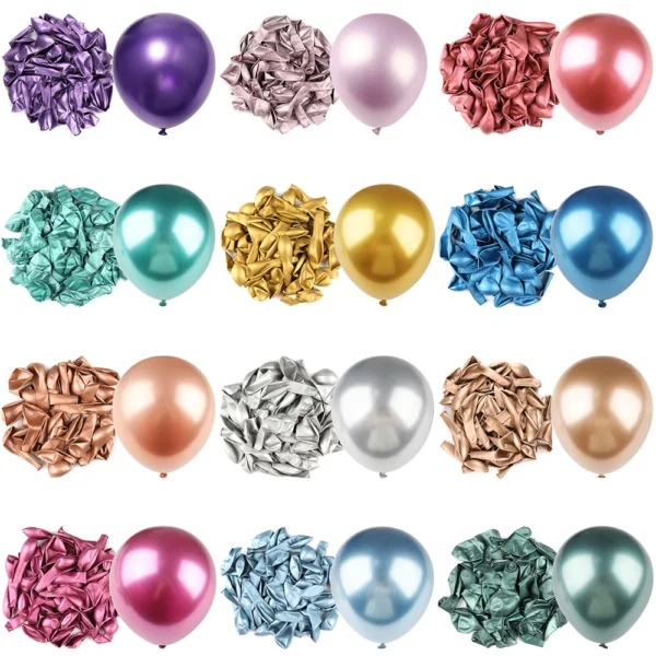 Ballon métallique de 10 pouces, 10/20/30/50 pièces, Ballons en Latex, décoration de joyeux anniversaire, fourniture de fête de mariage et de noël, ballons pour réception-cadeau pour bébé