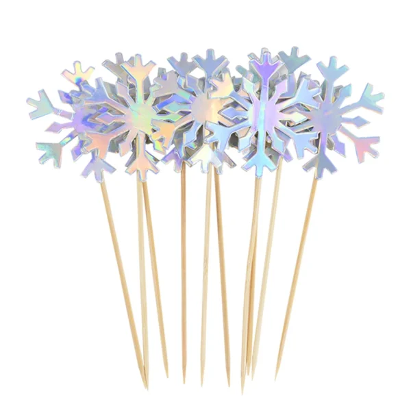 Décoration de gâteau Chi en forme de flocon de neige pour enfant, fourniture de fête préChristophe, d'anniversaire, de Noël, de mariage, 20 pièces - Image 3