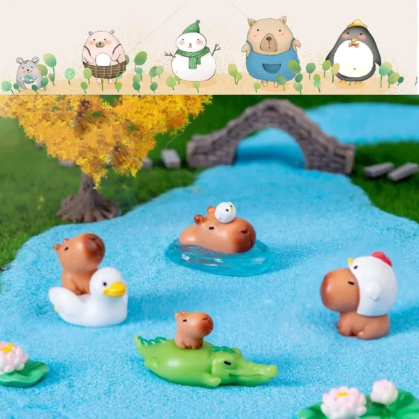 10 pièces/ensemble Capybara Simulation animaux modèle Mini Kapibare figurines d'action Figurine décoration de la maison enfants cadeau