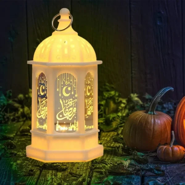 Lanterne musulmane du Ramadan, ornement EID Mubarak, veilleuse LED pour Festival, cadeau Eid Al Adha, décoration du Ramadan Gurbang pour la maison - Image 5