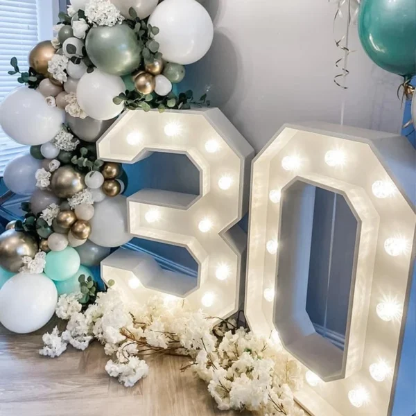 Cadre de Chiffres Lumineux LED de 91.5cm pour Décoration de ixPréChristophe, Mariage, 1er Anniversaire - Image 3