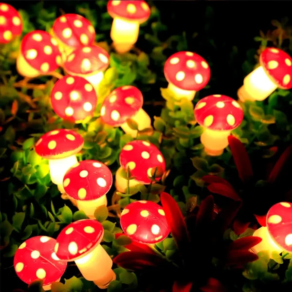 10/20 Led champignon LED fée lumières USB/à piles chaîne lumière pour nouvel an fête de noël cadeau guirlande Pot fée décor