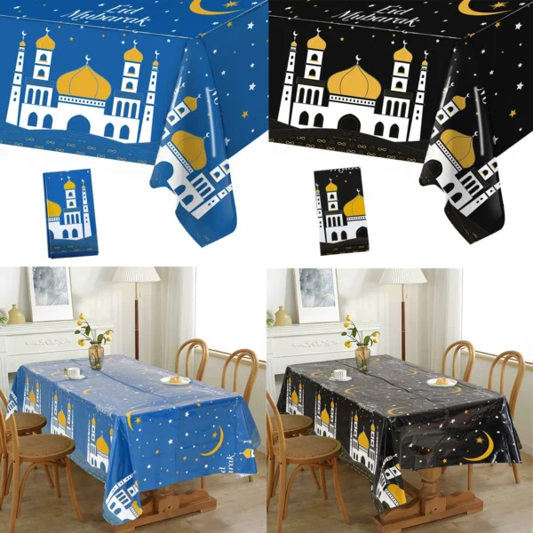 Chemin de table Eid Mubarak, nappes Ramadan Kareem, décoration pour la maison, fête musulmane islamique, cadeaux Eid Al Adha, 2025 - Image 6
