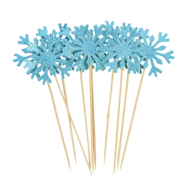 Décoration de gâteau Chi en forme de flocon de neige pour enfant, fourniture de fête préChristophe, d'anniversaire, de Noël, de mariage, 20 pièces - Image 4
