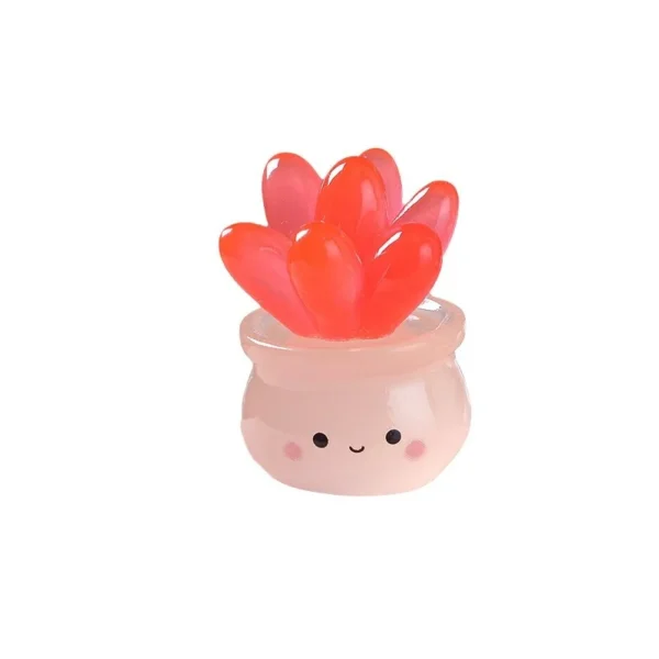 Figurines miniatures de Cactus succulents lumineux, Micro ornements de paysage pour la décoration de la maison, accessoires de décoration de salle de voiture - Image 6