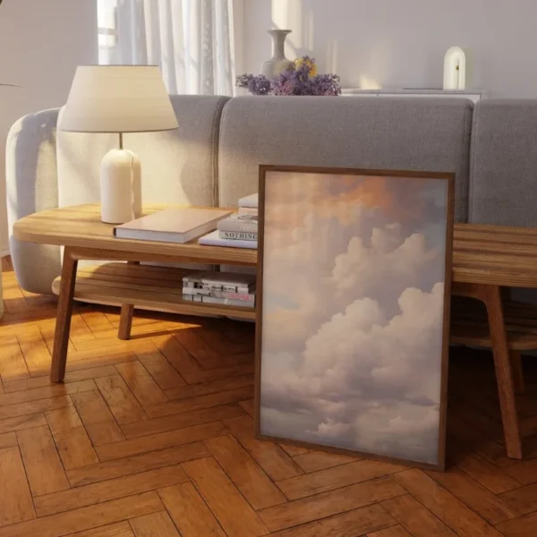 Affiche de nuage Pastel Vintage, beau paysage de ciel, peinture sur toile, Art Mural abstrait pour pépinière, salon, décoration murale de maison - Image 2