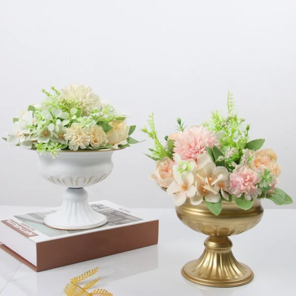 Vase à fleurs en métal rétro, arrangements floraux séchés, conteneur rustique de ferme en pot, centre de Table de mariage, décoration de la maison