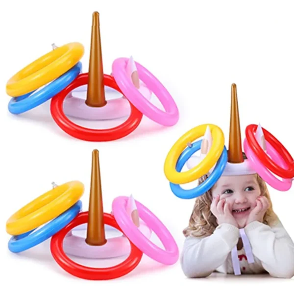 Jeu de lancer de fête licorne en plein air, jouets de piscine flottants, cadeaux gonflables pour fête d'anniversaire pour enfants, Sport aquatique, décoration de fête sur la plage