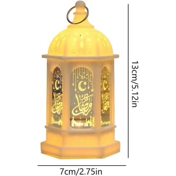 Lanterne musulmane du Ramadan, ornement EID Mubarak, veilleuse LED pour Festival, cadeau Eid Al Adha, décoration du Ramadan Gurbang pour la maison - Image 6