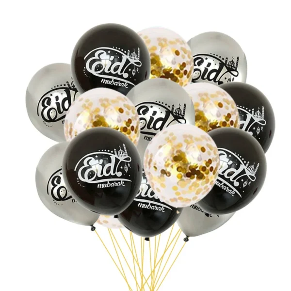 10/15 pièces Eid Mubarak ballon en Latex Ramadan Kareem décoration lune étoile château confettis Air Globos musulman islamique Festival fête - Image 3