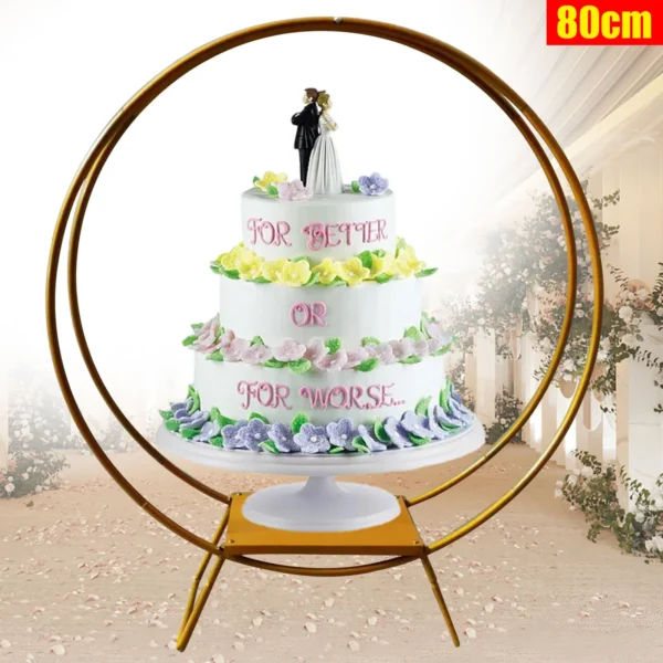 Support à gâteau en fer doré, support à fleurs, fournitures de fête de mariage, décoration de Noël, 31.5 po - Image 3