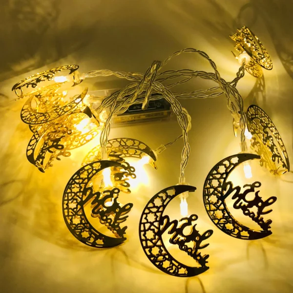Guirlande lumineuse Led en plastique pour décoration du Ramadan Kareem Eid Mubarak, fournitures de fête du Festival al-fitr Eid - Image 4