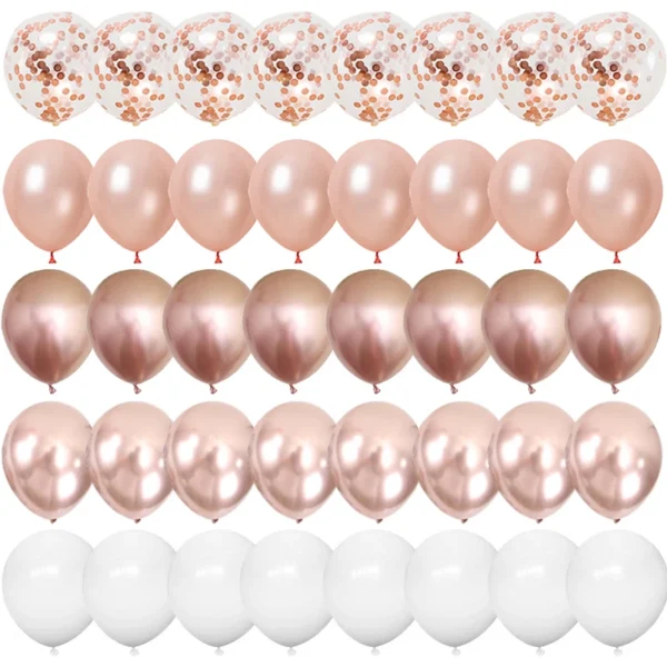 40 pièces 12 pouces or Rose confettis ballons en Latex joyeux anniversaire décorations de fête enfants adulte garçon fille bébé douche fournitures de mariage