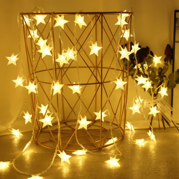 LED étoiles fée lumières chaîne extérieure lumières guirlande ampoule fée lumières fête maison mariage terrasse jardin décor de noël