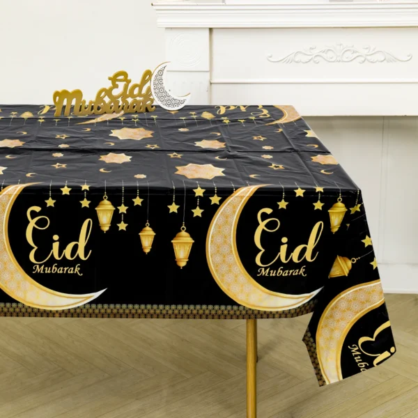 Eid Mubarak Table Runner Ramadan nappes Ramadan Kareem décoration pour la maison 2025 la fête musulmane islamique Eid Al Adha cadeaux - Image 3