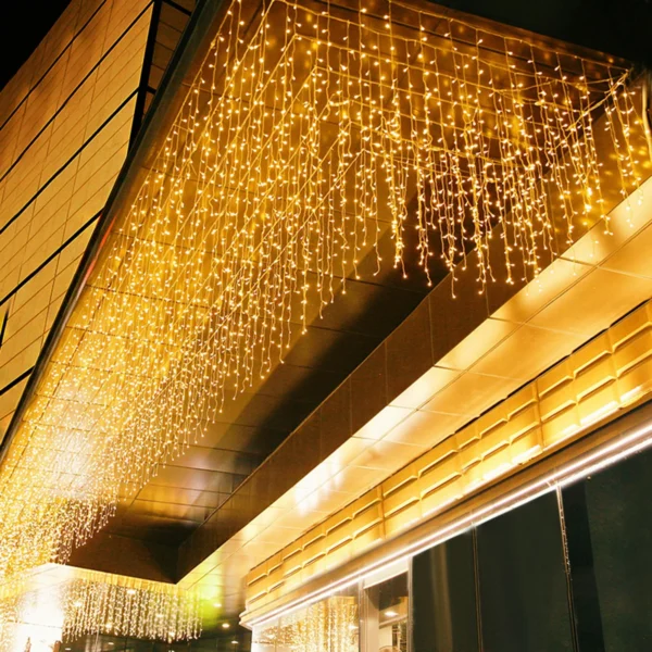 5M goutte 0.4-0.6m 96 LED s lumières de noël guirlande rideau glaçon chaîne lumière jardin rue fête en plein air mariage décoratif