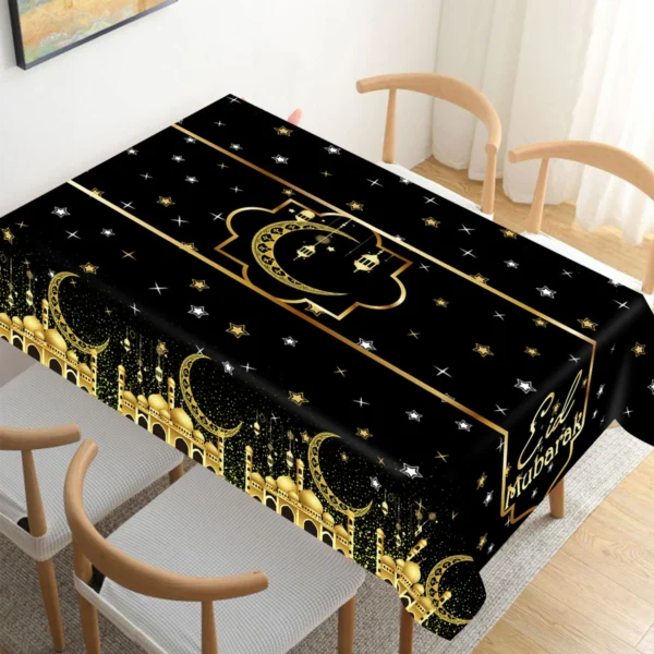 Eid Mubarak Table Runner Ramadan nappes Ramadan Kareem décoration pour la maison 2025 la fête musulmane islamique Eid Al Adha cadeaux - Image 4