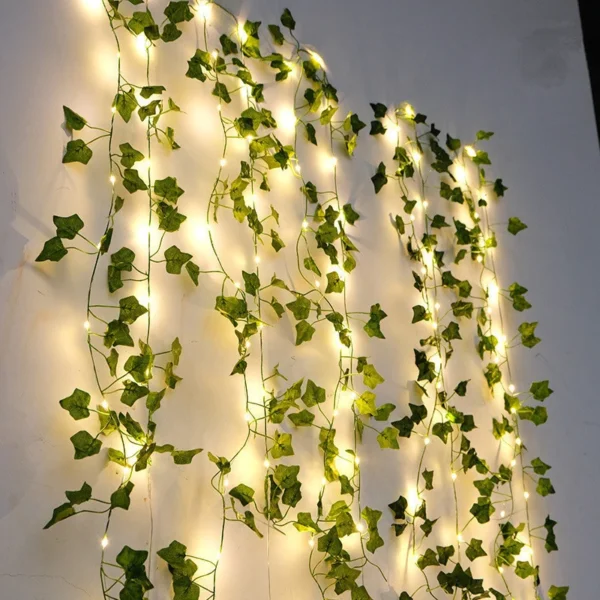 Guirlande lumineuse LED en feuille d'érable, 2M/5M/10M, pour mariage, féerique de noël, pour maison, chambre à coucher, mur, Patio, décoration du Ramadan, 2025